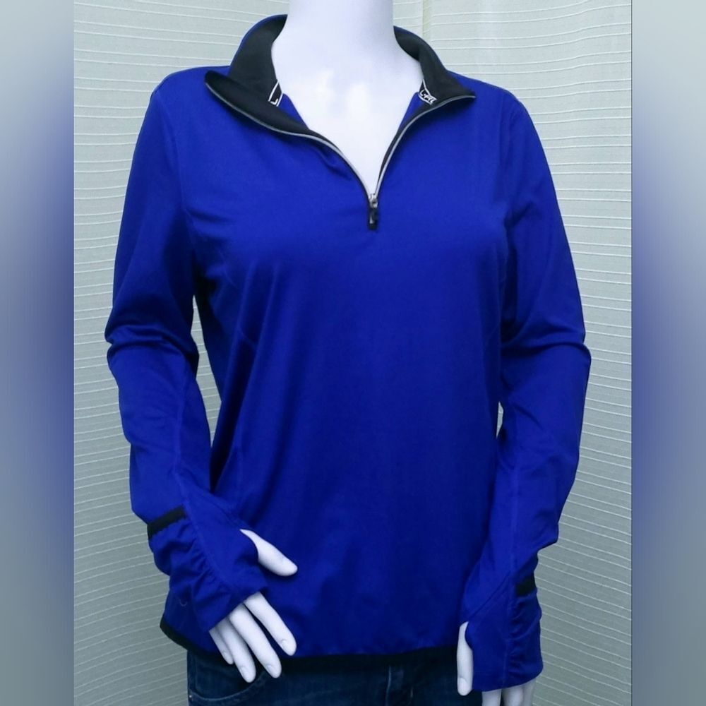 RALPH LAUREN BODY 1/4 Zip Athletic Pullover Women's Large Royal Blue